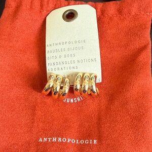 Anthropologie Huggie Gold Earrings - NWT